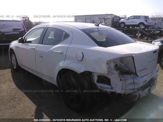 1B3BD1FB9BN500208 - 2011 DODGE AVENGER MAINSTREET WHITE photo 3