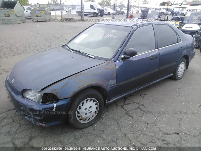 1HGEG8549RL050873 - 1994 HONDA CIVIC DX/LX BLUE photo 2