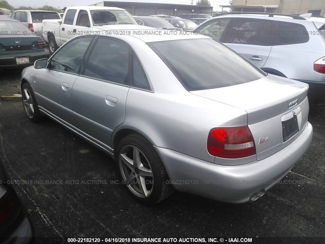 WAURD68D11A129587 - 2001 AUDI S4 2.7 QUATTRO SILVER photo 3