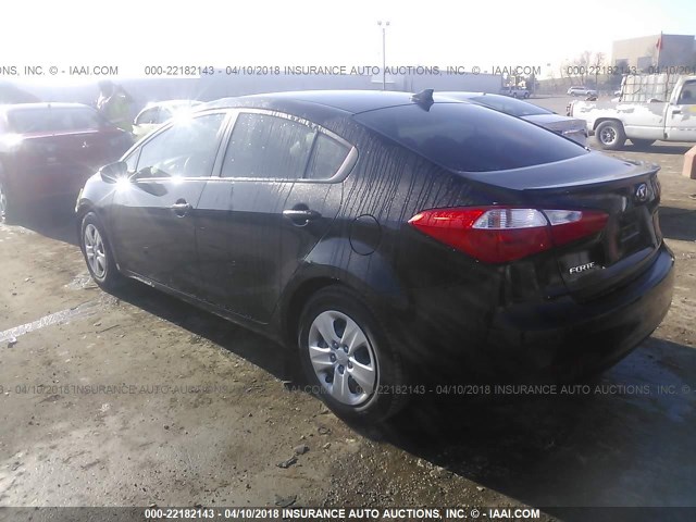 KNAFK4A69F5401781 - 2015 KIA FORTE LX BLACK photo 3