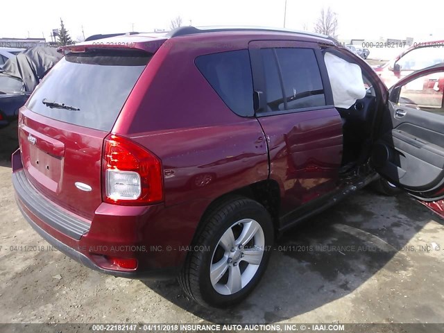 1C4NJCEA2CD540940 - 2012 JEEP COMPASS LATITUDE წითელი ფოტო 4