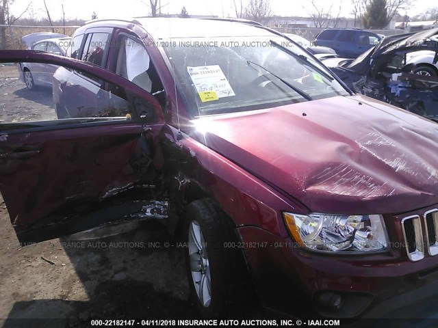 1C4NJCEA2CD540940 - 2012 JEEP COMPASS LATITUDE წითელი ფოტო 6