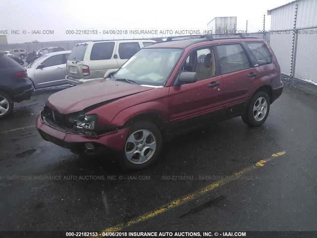 JF1SG65654H745215 - 2004 SUBARU FORESTER 2.5XS RED photo 2