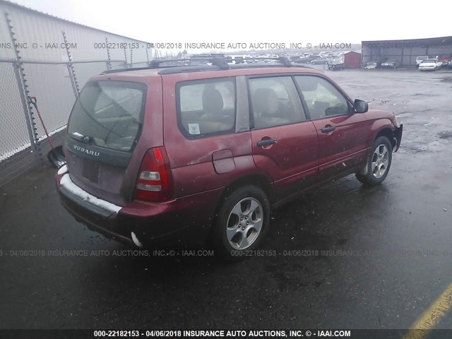 JF1SG65654H745215 - 2004 SUBARU FORESTER 2.5XS RED photo 4