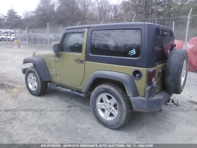 1C4AJWAG8DL538112 - 2013 JEEP WRANGLER SPORT 绿色 照片 3