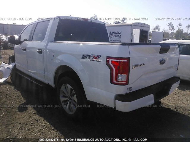 1FTEW1CF5HFC11617 - 2017 FORD F150 SUPERCREW WHITE photo 3