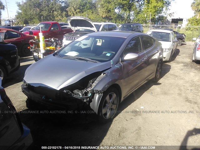 KMHDH4AE5BU080088 - 2011 HYUNDAI ELANTRA GLS/LIMITED SILVER photo 2