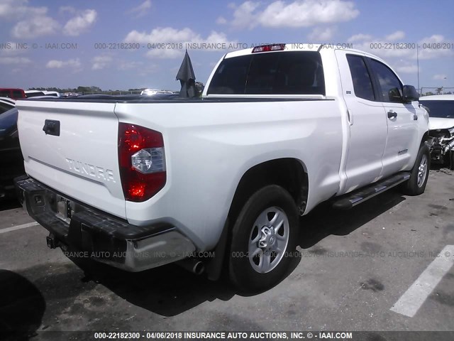 5TFRY5F17FX180865 - 2015 TOYOTA TUNDRA DOUBLE CAB SR/SR5 WHITE photo 4