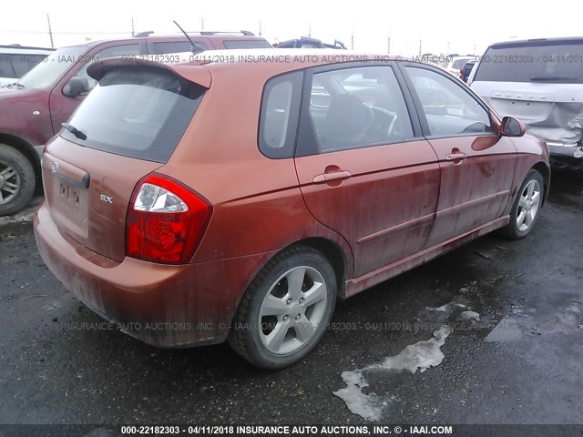 KNAFE161275005809 - 2007 KIA SPECTRA5 SX ORANGE photo 4