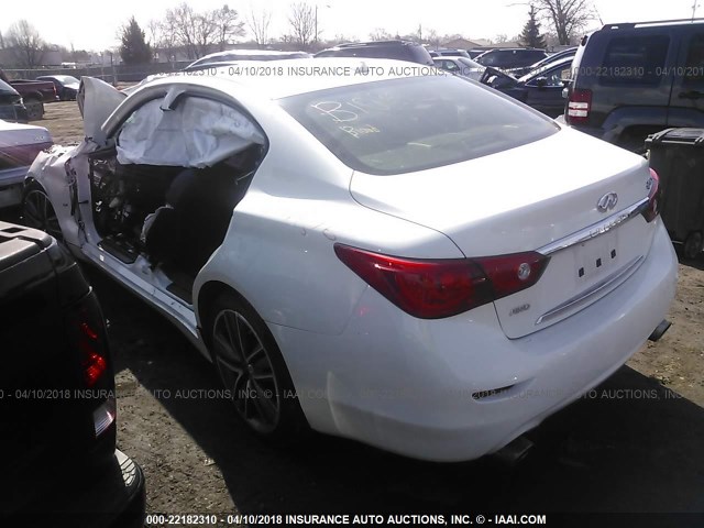 JN1BV7AR0FM418613 - 2015 INFINITI Q50 PREMIUM/SPORT WHITE photo 3