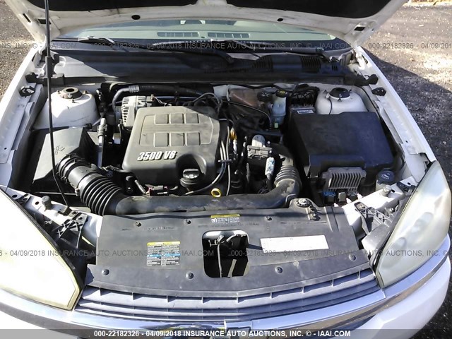 1G1ZT54805F192187 - 2005 CHEVROLET MALIBU LS 白色 照片 10