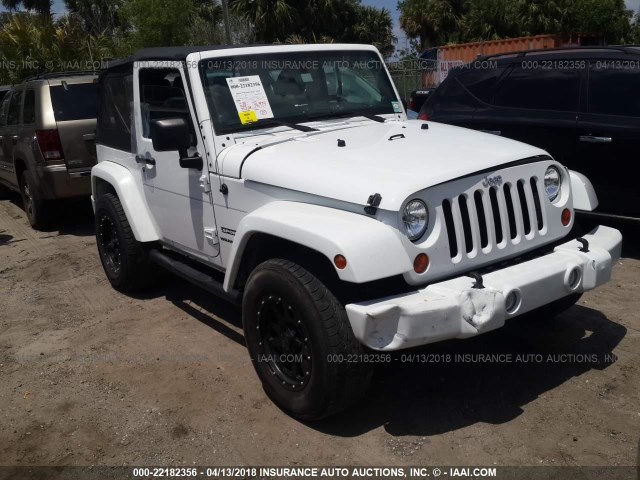 1C4AJWAG7DL687868 - 2013 JEEP WRANGLER SPORT WHITE photo 1