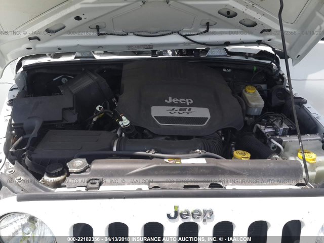 1C4AJWAG7DL687868 - 2013 JEEP WRANGLER SPORT თეთრი ფოტო 10