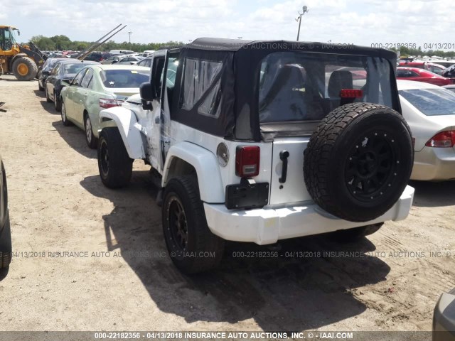 1C4AJWAG7DL687868 - 2013 JEEP WRANGLER SPORT თეთრი ფოტო 3