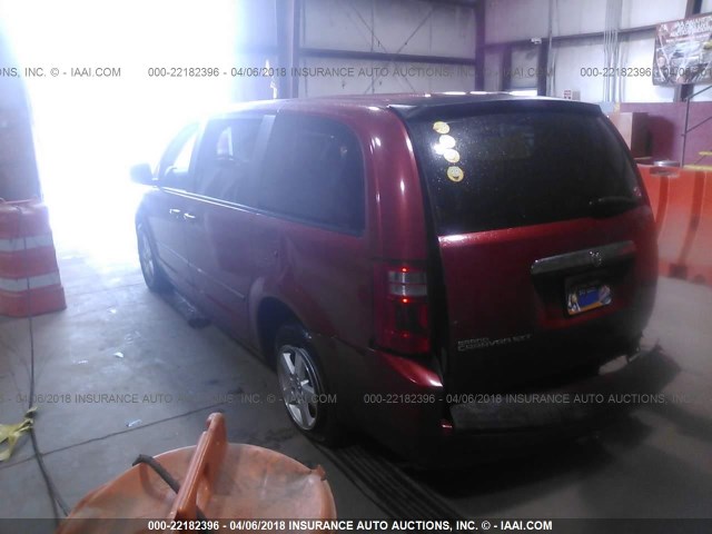 2D8HN54P28R130678 - 2008 DODGE GRAND CARAVAN SXT RED photo 3