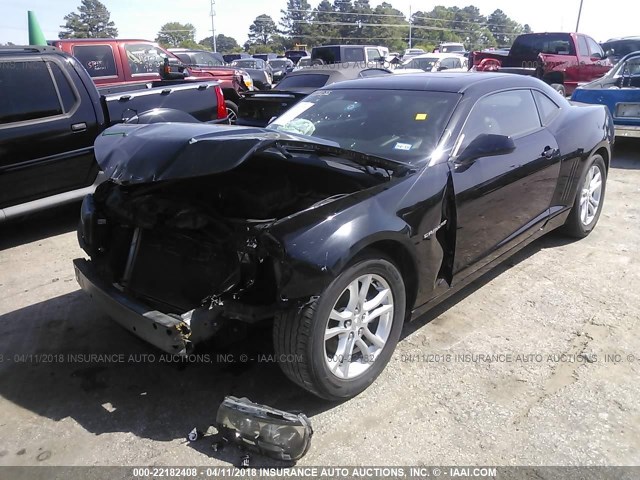 2G1FD1E32F9213885 - 2015 CHEVROLET CAMARO LT BLACK photo 2