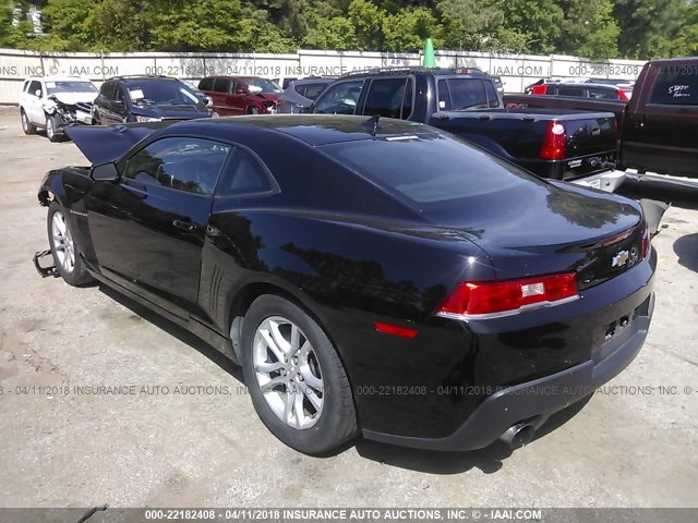 2G1FD1E32F9213885 - 2015 CHEVROLET CAMARO LT BLACK photo 3