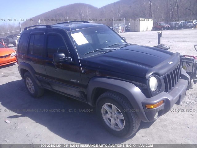 1J4GL48K54W247658 - 2004 JEEP LIBERTY SPORT BLACK photo 1