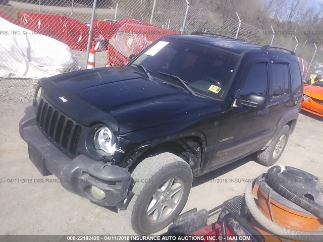 1J4GL48K54W247658 - 2004 JEEP LIBERTY SPORT BLACK photo 2