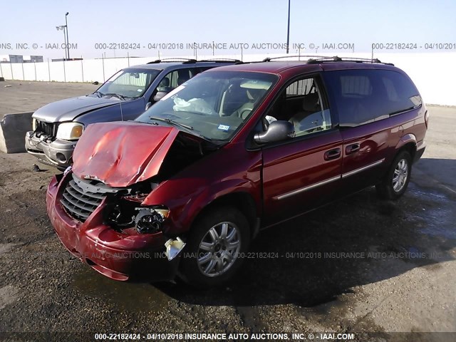 2C8GP54L05R333919 - 2005 CHRYSLER TOWN & COUNTRY TOURING MAROON photo 2