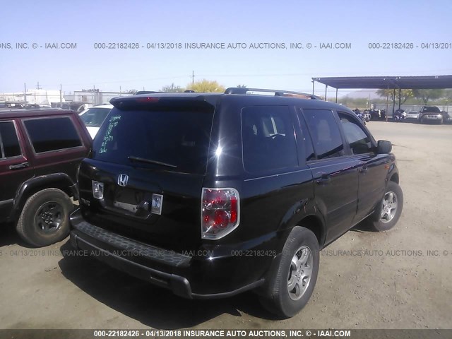 5FNYF28728B001291 - 2008 HONDA PILOT EXL BLACK photo 4