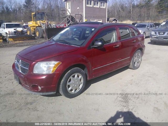 1B3HB78K37D214304 - 2007 DODGE CALIBER R/T MAROON photo 2