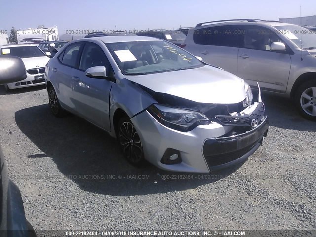 5YFBURHE6EP152945 - 2014 TOYOTA COROLLA L/LE/LE PLS/PRM/S/S PLS SILVER photo 1