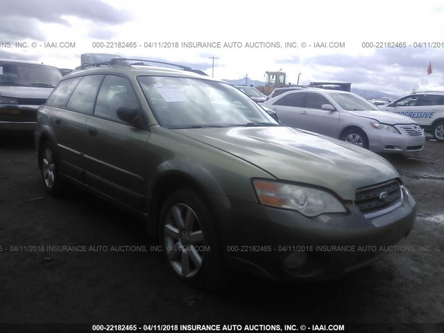 4S4BP61C167319225 - 2006 SUBARU LEGACY OUTBACK 2.5I GREEN photo 1