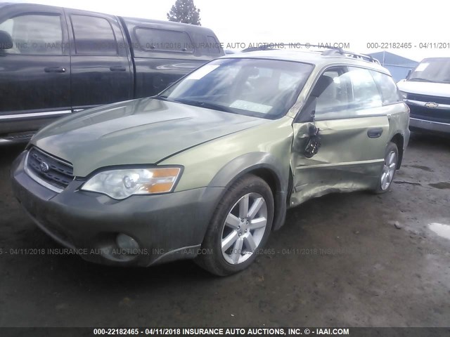 4S4BP61C167319225 - 2006 SUBARU LEGACY OUTBACK 2.5I GREEN photo 2