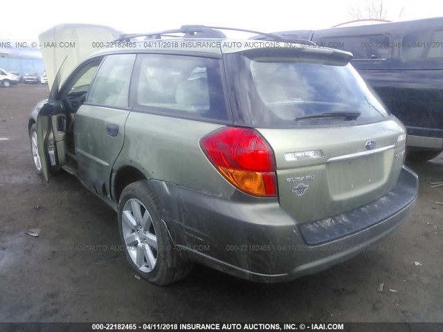 4S4BP61C167319225 - 2006 SUBARU LEGACY OUTBACK 2.5I GREEN photo 3