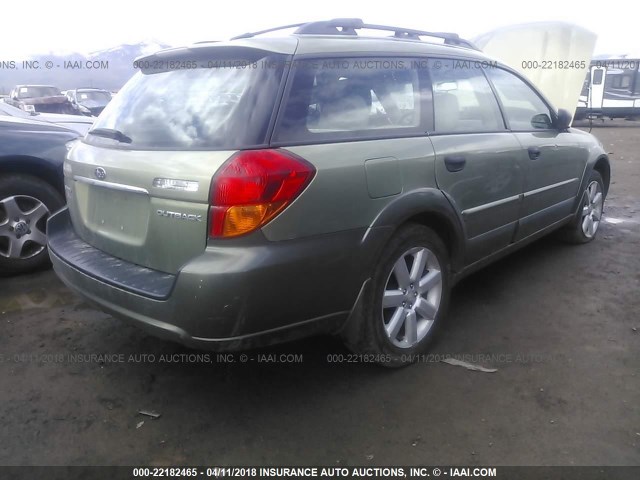 4S4BP61C167319225 - 2006 SUBARU LEGACY OUTBACK 2.5I GREEN photo 4