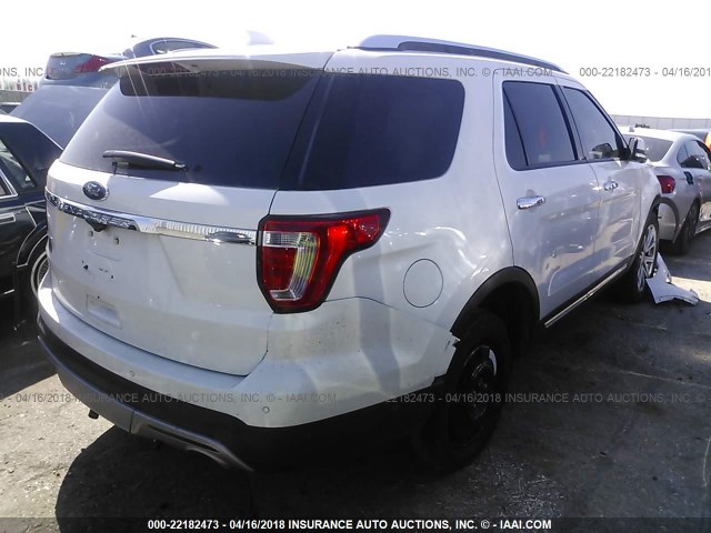 1FM5K7F87HGD49855 - 2017 FORD EXPLORER LIMITED 白色 照片 4