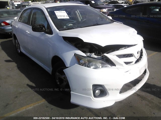 2T1BU4EE7BC667147 - 2011 TOYOTA COROLLA S/LE WHITE photo 1