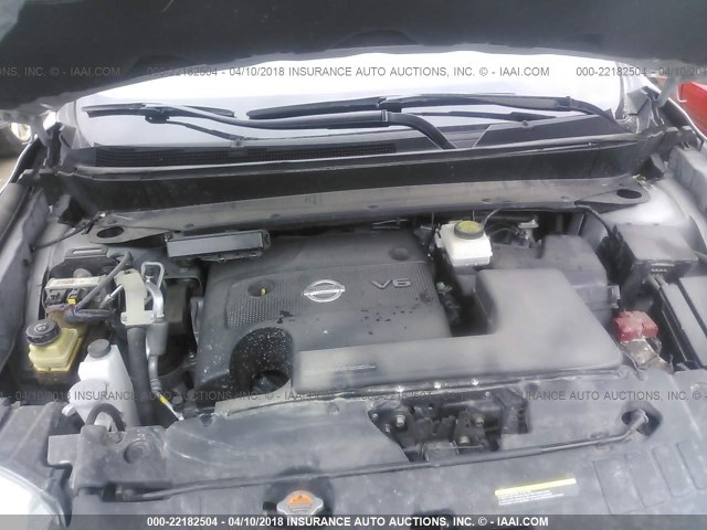 5N1AR2MM3FC600615 - 2015 NISSAN PATHFINDER S/SV/SL/PLATINUM 银色 照片 10