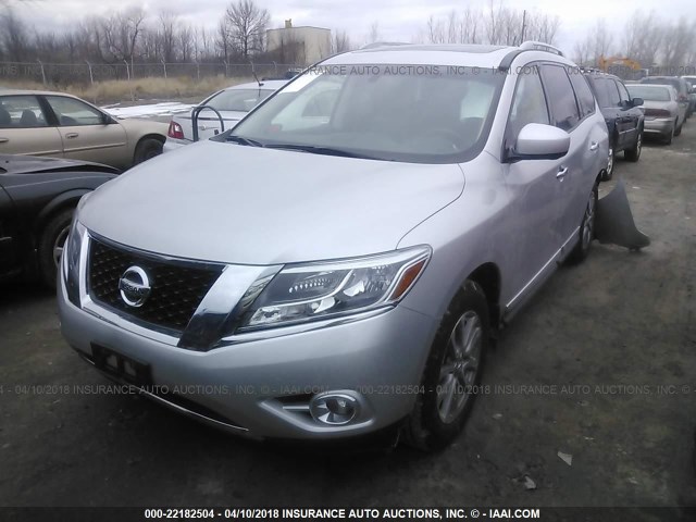 5N1AR2MM3FC600615 - 2015 NISSAN PATHFINDER S/SV/SL/PLATINUM 银色 照片 2