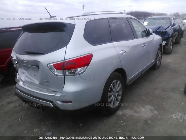 5N1AR2MM3FC600615 - 2015 NISSAN PATHFINDER S/SV/SL/PLATINUM 银色 照片 4