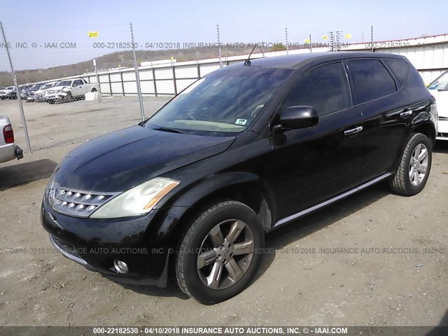 JN8AZ08T07W511051 - 2007 NISSAN MURANO SL/SE/S BLACK photo 2