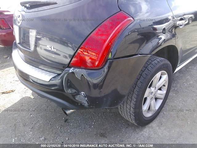 JN8AZ08T07W511051 - 2007 NISSAN MURANO SL/SE/S BLACK photo 6