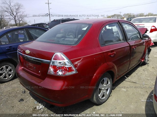 KL1TD56E99B338586 - 2009 CHEVROLET AVEO LS/LT 红色 照片 4