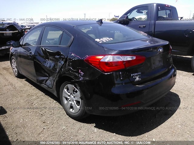 KNAFK4A67E5248526 - 2014 KIA FORTE LX BLACK photo 3