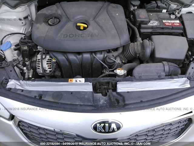 KNAFK4A69F5401005 - 2015 KIA FORTE LX SILVER photo 10