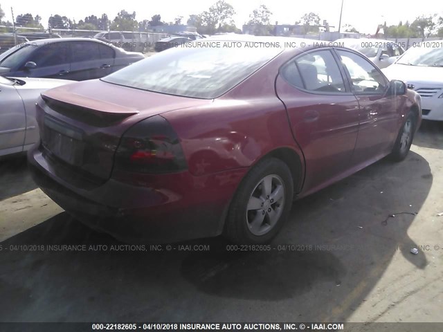 2G2WP552381184836 - 2008 PONTIAC GRAND PRIX Қызыл фото 4