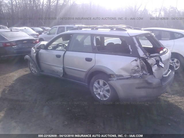 4S4BP61C257335612 - 2005 SUBARU LEGACY OUTBACK 2.5I SILVER photo 3