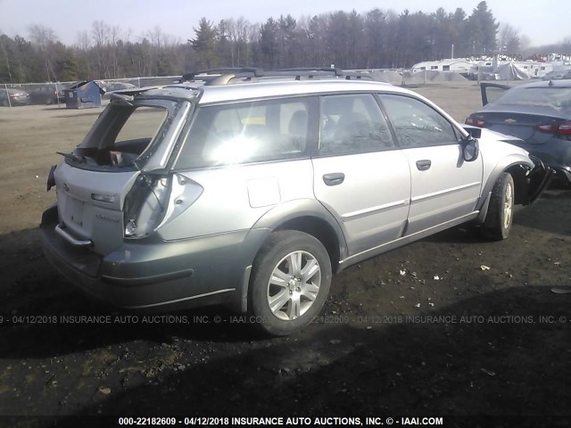 4S4BP61C257335612 - 2005 SUBARU LEGACY OUTBACK 2.5I SILVER photo 4