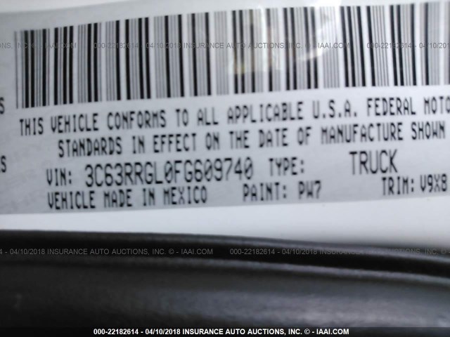 3C63RRGL0FG609740 - 2015 RAM 3500 ST WHITE photo 10