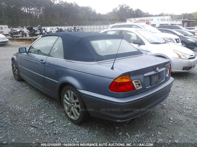 WBABS53451JU85808 - 2001 BMW 330 CI BLUE photo 3