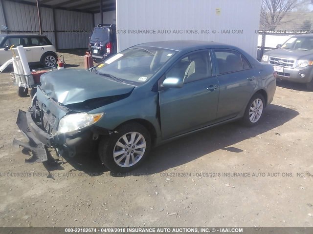 1NXBU40E59Z029673 - 2009 TOYOTA COROLLA S/LE/XLE GREEN photo 2