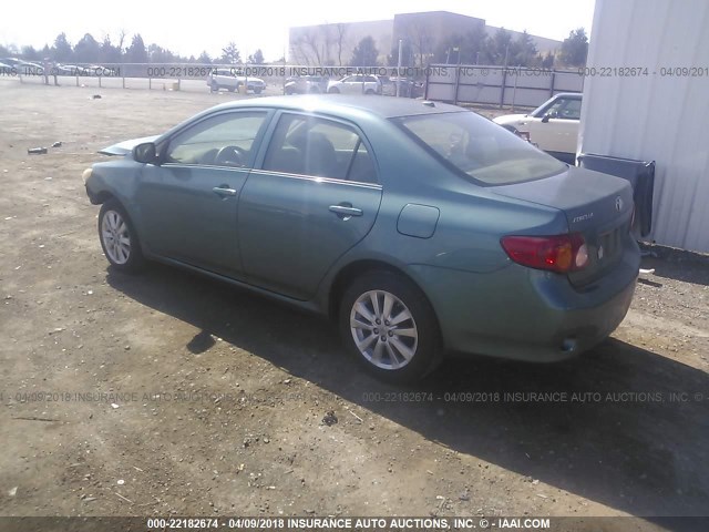 1NXBU40E59Z029673 - 2009 TOYOTA COROLLA S/LE/XLE GREEN photo 3