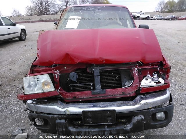 1FTZR45E05PA55703 - 2005 FORD RANGER SUPER CAB RED photo 6