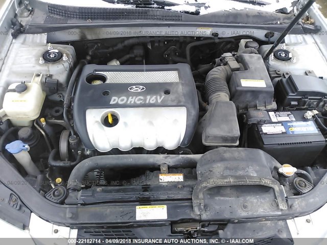 KMHEU46C56A107756 - 2006 HYUNDAI SONATA GLS/LX SILVER photo 10